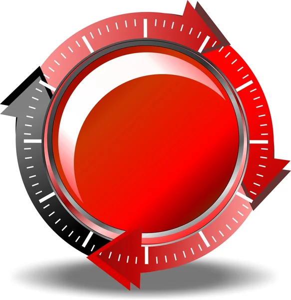 Rode knop downloaden — Stockvector