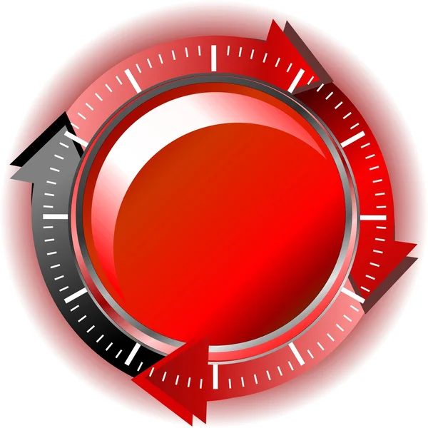 Botão vermelho download — Vetor de Stock