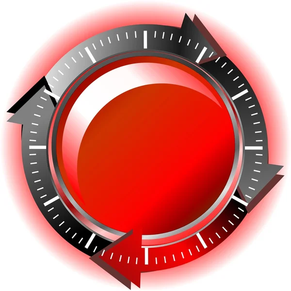 Botón rojo descarga — Vector de stock