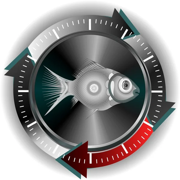 Botão de peixe — Vetor de Stock