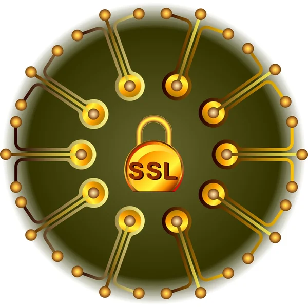 SSL - säkerhet guld — Stockfoto