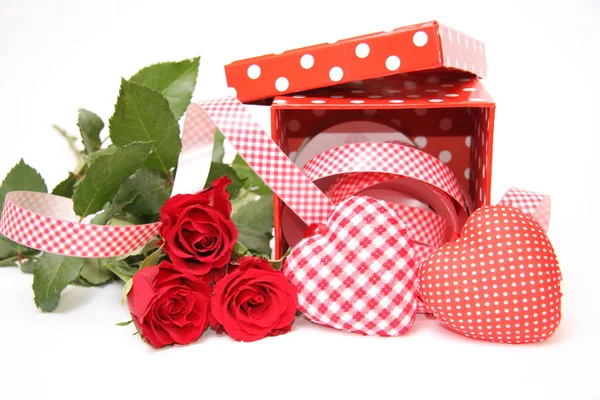 De doos van de gift van de Valentijnskaart — Stockfoto
