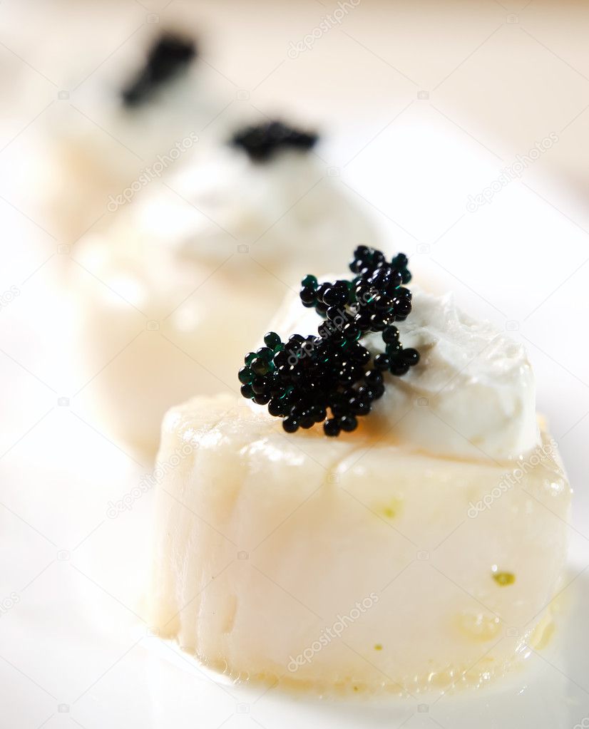 Fish filet with caviar