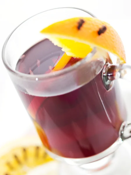 stock image Blend tea in glass cup with orange and lemon