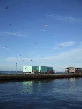 İskelede Fisherman's house (bilancione Adriyatik)