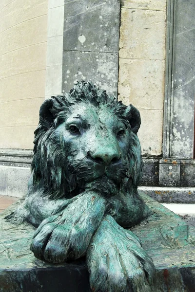 Leão estátua de bronze — Fotografia de Stock