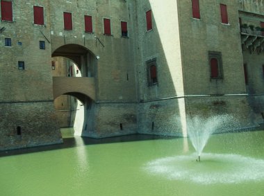 Medieval castle in Ferrara, Italy. clipart