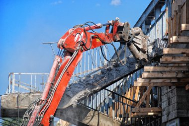 Demolition of the old Bridge clipart