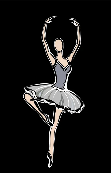 Dança menina balé — Vetor de Stock