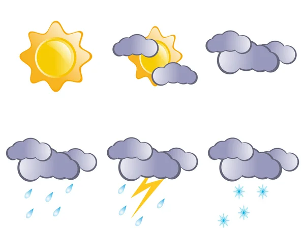 Symbole der Wettervorhersage. — Stockfoto