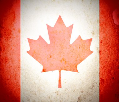 grunge kağıda Kanada bayrağı
