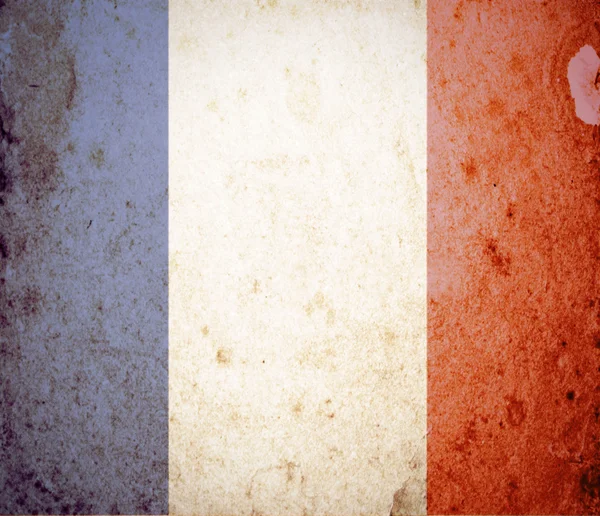 Frankreich-Flagge auf Grunge-Papier — Stockfoto