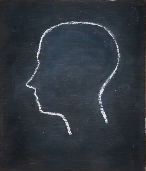 Drawing chalk board of inside head — Stock Photo, Image