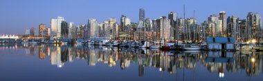 Vancouver downtown panoramic night clipart