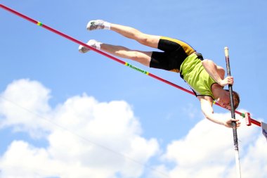 Pole vault competition clipart