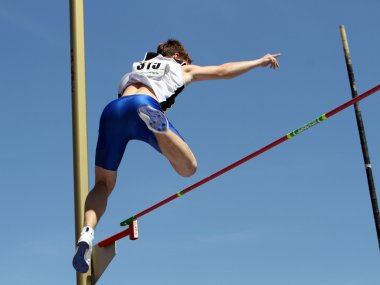 Pole vault competition clipart