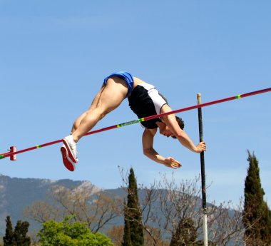 Pole vault competition clipart