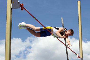 Pole vault competition clipart