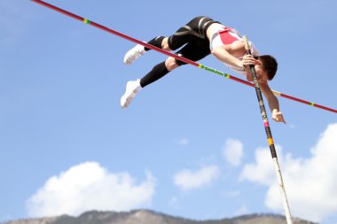 Pole vault competition clipart