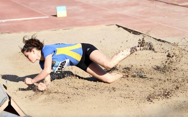 Long jump competitie — Stockfoto