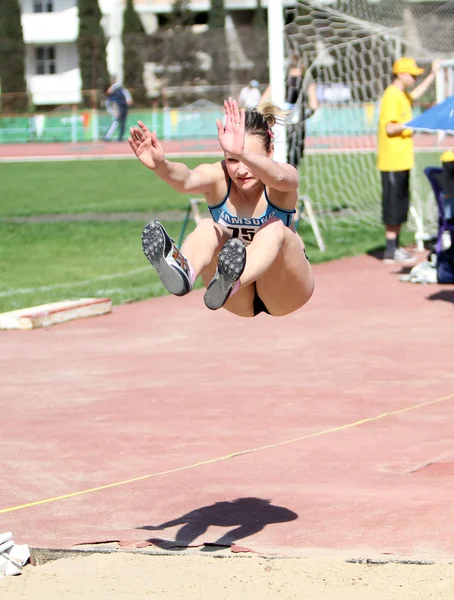 Salto de longitud competencia — Foto de Stock