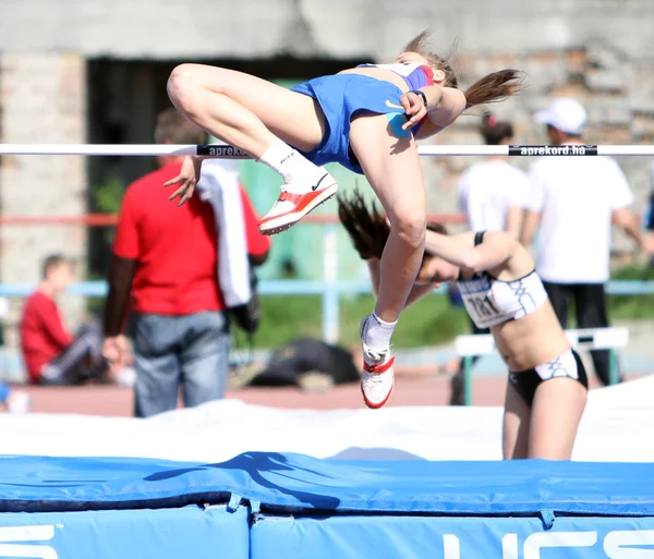 High jump competitie — Stockfoto