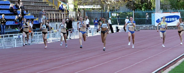 Na corrida de 200 metros — Fotografia de Stock