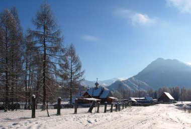 A small church in russian village clipart