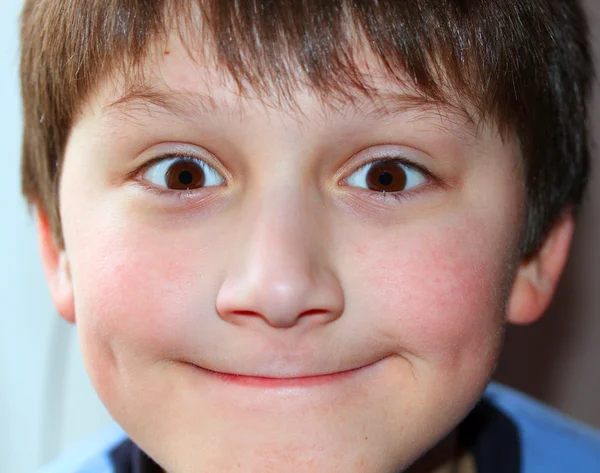Close-up portrait of joyful boy . — Stock Photo, Image
