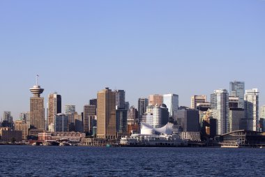 Vancouver Canada cityscape in downtown clipart