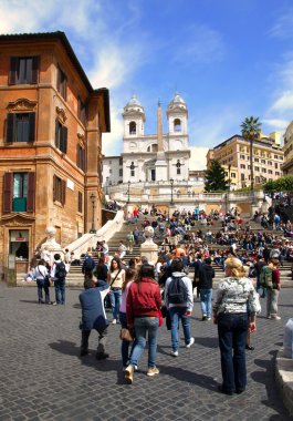 gathered on Holiday on the Spanish Steps clipart