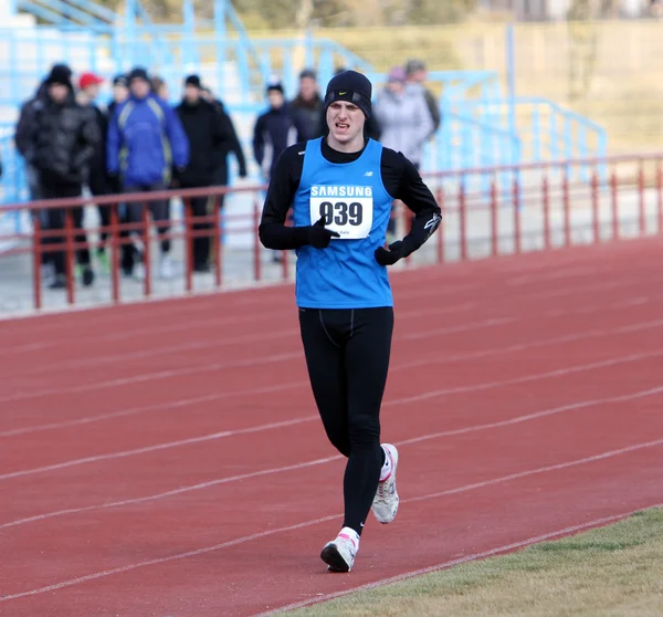 Boy at the 3,000 meters race walk — Stock Photo, Image