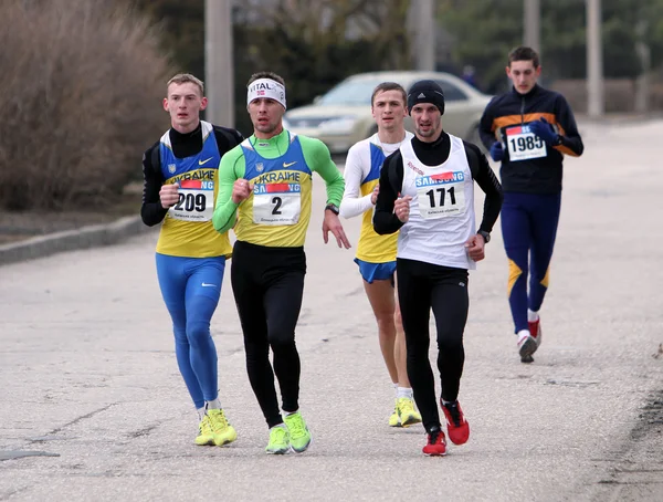 Homens não identificados na caminhada de corrida de 20.000 metros — Fotografia de Stock