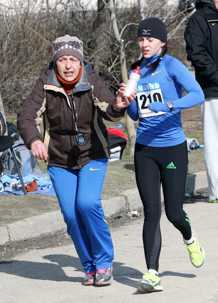 Unidentified women at the 20,000 meters race walk — Stock Photo, Image