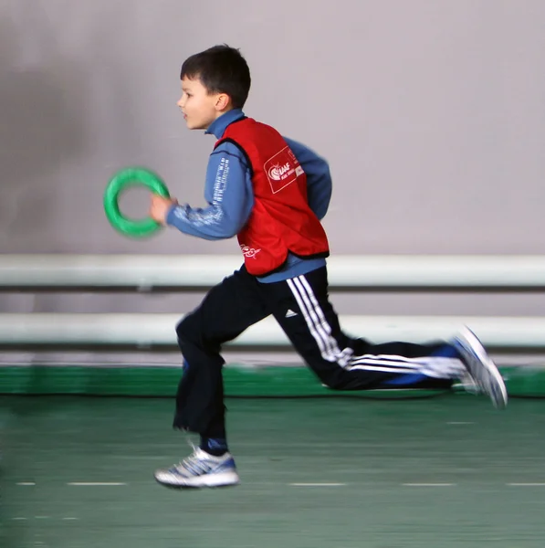 Unidentified boy on IAAF Kid’s Athletics competition — Stock Photo, Image