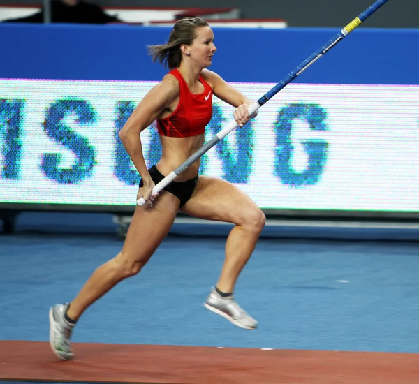 BRAD WALKER - World Champion compete in the pole vault competition — Stock Photo, Image