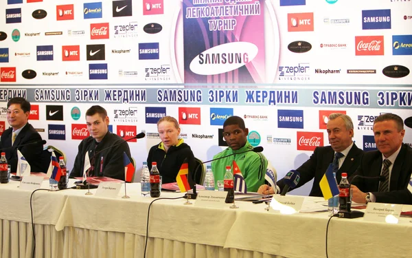 Conferencia de prensa el 10 de febrero de 2012 en Donetsk, Ucrania — Foto de Stock