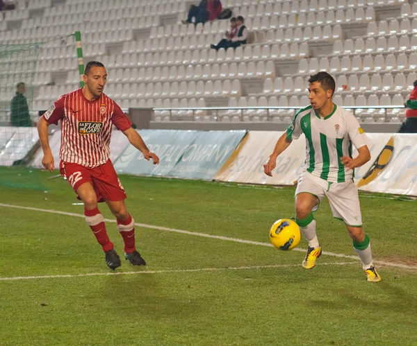 Carlos caballero in wedstrijd league cordoba vs girona — Stockfoto