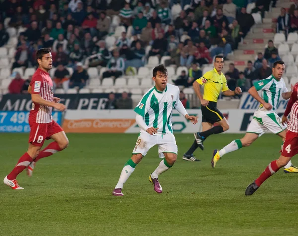 Javier Patino en la liga Córdoba vs Girona — Foto de Stock