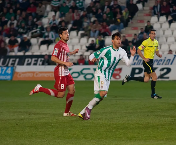 Патина Javier в матчі Ліги Cordoba проти Girona — стокове фото