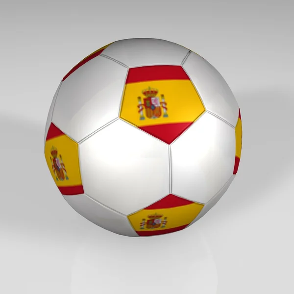 Bola de futebol com bandeira da Espanha — Fotografia de Stock