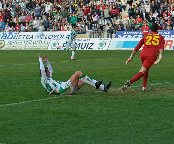 Airam Cabrera w (24) im Einsatz beim Ligaspiel Cordoba gegen Herkules — Stockfoto