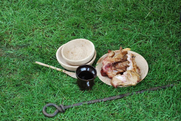 中世纪鸡晚餐 — 图库照片