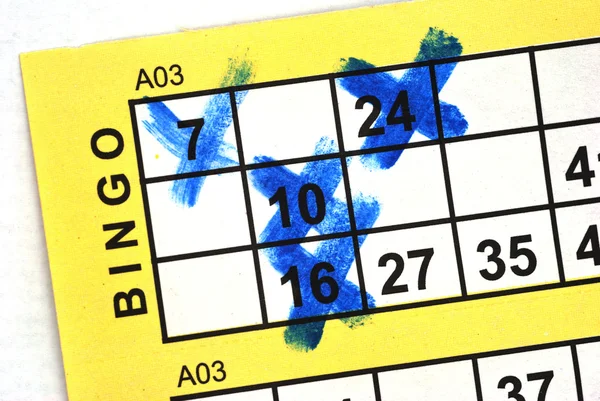 Bingo-Karte aus nächster Nähe — Stockfoto