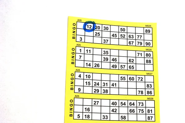 Bingo karty s jedním číslem — Stock fotografie
