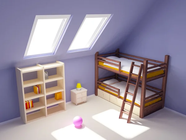 Çocuk odası çatı üzerinde — Stok fotoğraf