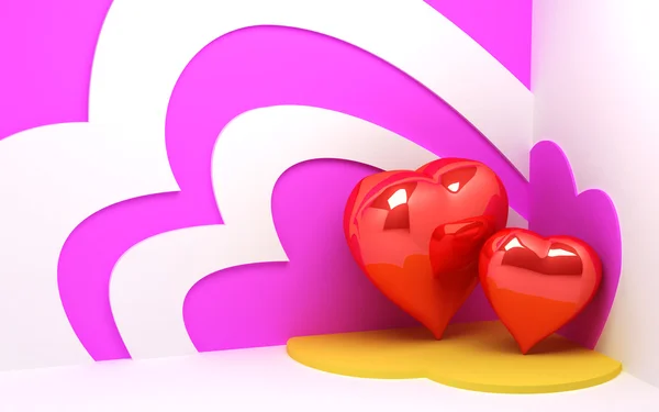 3d hearts background — Stock Photo, Image