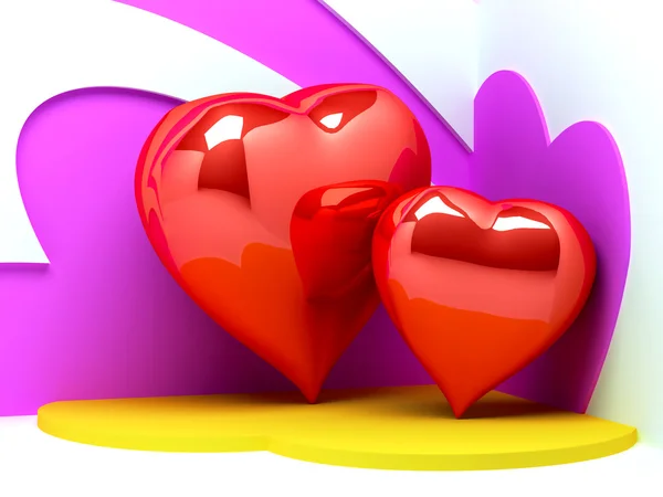 3D srdce pozadí — Stock fotografie