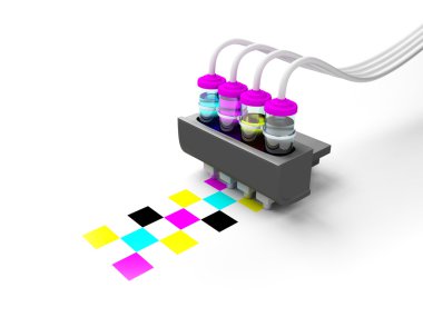 Cmyk print cartridge clipart