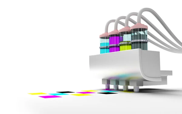 CMYK-kleuren inktcartridge — Stockfoto